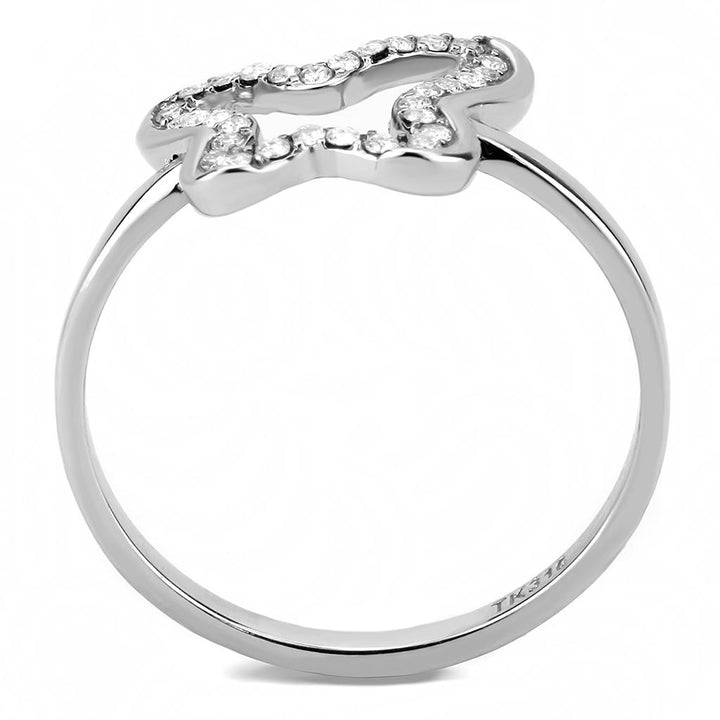 LOVCIA High Shine Stainless Steel Ring with Clear AAA Grade Cubic Zirconia - Buy stylish Rings for women - Shop latest Ring design - Trendy Rings - Unique fashion Rings - Find the perfect Ring