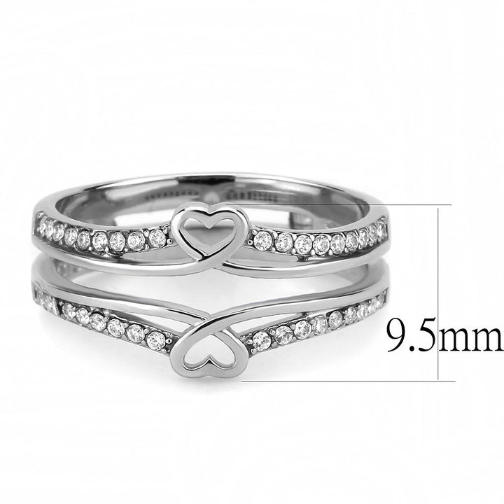 LOVCIA High Shine Stainless Steel Ring with Clear AAA Grade CZ Stone - Buy stylish Rings for women - Shop latest Ring design - Trendy Rings - Unique fashion Rings - Find the perfect Ring