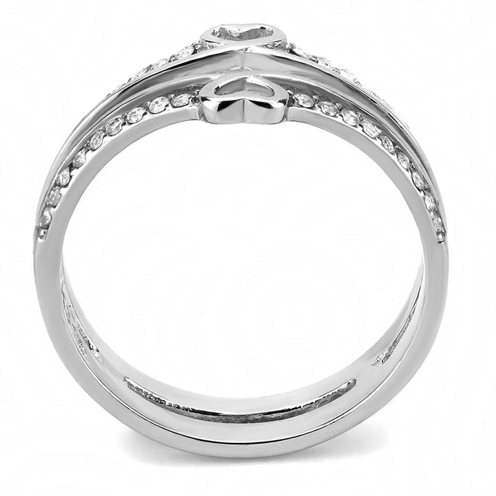 LOVCIA High Shine Stainless Steel Ring with Clear AAA Grade CZ Stone - Buy stylish Rings for women - Shop latest Ring design - Trendy Rings - Unique fashion Rings - Find the perfect Ring