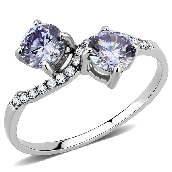 LOVCIA Stainless Steel Ring with Light Amethyst AAA Grade CZ Stone and High Polish Finish - Buy stylish Rings for women - Shop latest Ring design - Trendy Rings - Unique fashion Rings - Find the perfect Ring