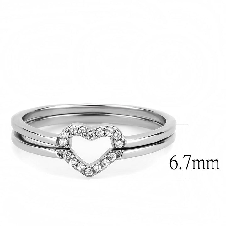 LOVCIA Stainless Steel Ring with High Polished Finish & Clear AAA Grade CZ Stone - Buy stylish Rings for women - Shop latest Ring design - Trendy Rings - Unique fashion Rings - Find the perfect Ring