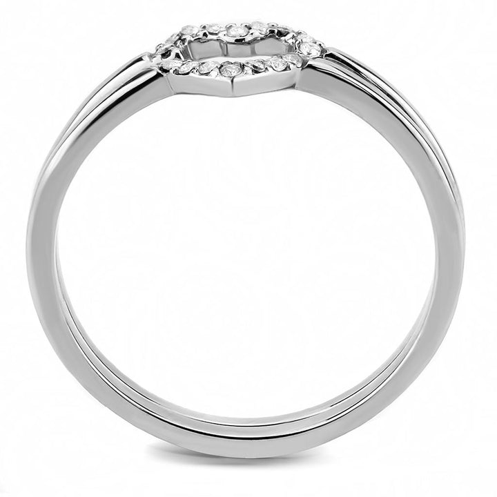 LOVCIA Stainless Steel Ring with High Polished Finish & Clear AAA Grade CZ Stone - Buy stylish Rings for women - Shop latest Ring design - Trendy Rings - Unique fashion Rings - Find the perfect Ring