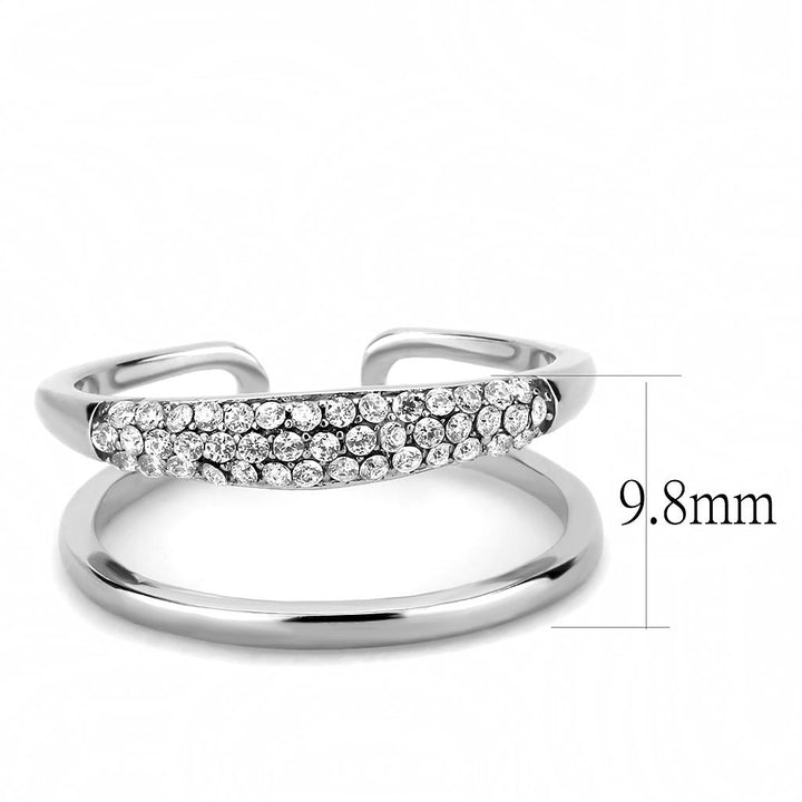 LOVCIA High Polished Stainless Steel Ring with Clear AAA Grade Cubic Zirconia - Buy stylish Rings for women - Shop latest Ring design - Trendy Rings - Unique fashion Rings - Find the perfect Ring