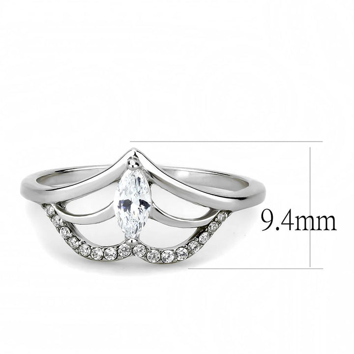 LOVCIA Sleek Stainless Steel Ring with Clear AAA Grade CZ Stone - Buy stylish Rings for women - Shop latest Ring design - Trendy Rings - Unique fashion Rings - Find the perfect Ring