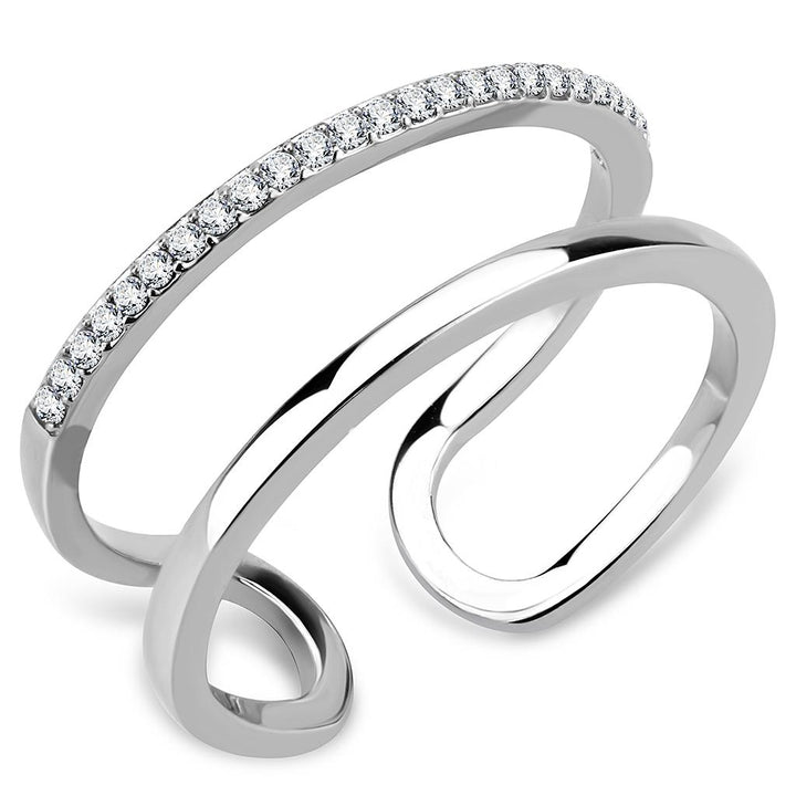 LOVCIA Premium Stainless Steel Ring with Clear AAA Grade CZ Stone - Buy stylish Rings for women - Shop latest Ring design - Trendy Rings - Unique fashion Rings - Find the perfect Ring