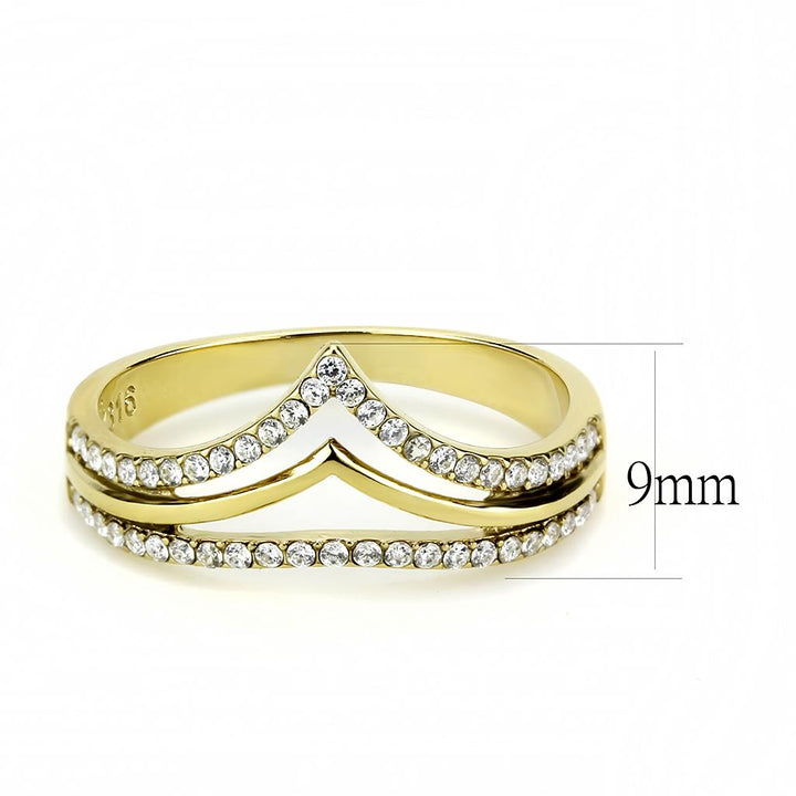 LOVCIA Gold Ion Plated Stainless Steel Ring with Clear AAA Grade CZ Stone - Buy stylish Rings for women - Shop latest Ring design - Trendy Rings - Unique fashion Rings - Find the perfect Ring