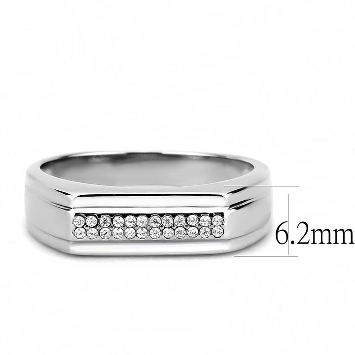 LOVCIA Stainless Steel Ring with Clear AAA Grade CZ and High Polish Finish - Buy stylish Rings for women - Shop latest Ring design - Trendy Rings - Unique fashion Rings - Find the perfect Ring