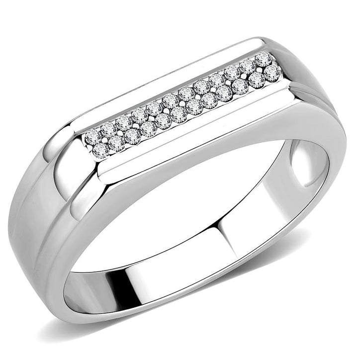 LOVCIA Stainless Steel Ring with Clear AAA Grade CZ and High Polish Finish - Buy stylish Rings for women - Shop latest Ring design - Trendy Rings - Unique fashion Rings - Find the perfect Ring