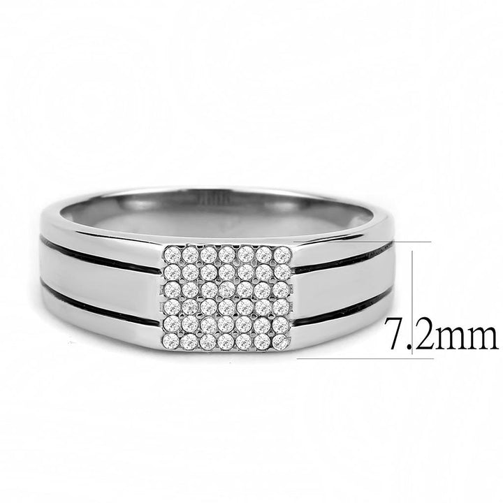 LOVCIA AAA Grade Clear CZ Stainless Steel Ring, High Polished Finish - Buy stylish Rings for women - Shop latest Ring design - Trendy Rings - Unique fashion Rings - Find the perfect Ring