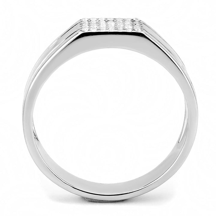 LOVCIA AAA Grade Clear CZ Stainless Steel Ring, High Polished Finish - Buy stylish Rings for women - Shop latest Ring design - Trendy Rings - Unique fashion Rings - Find the perfect Ring