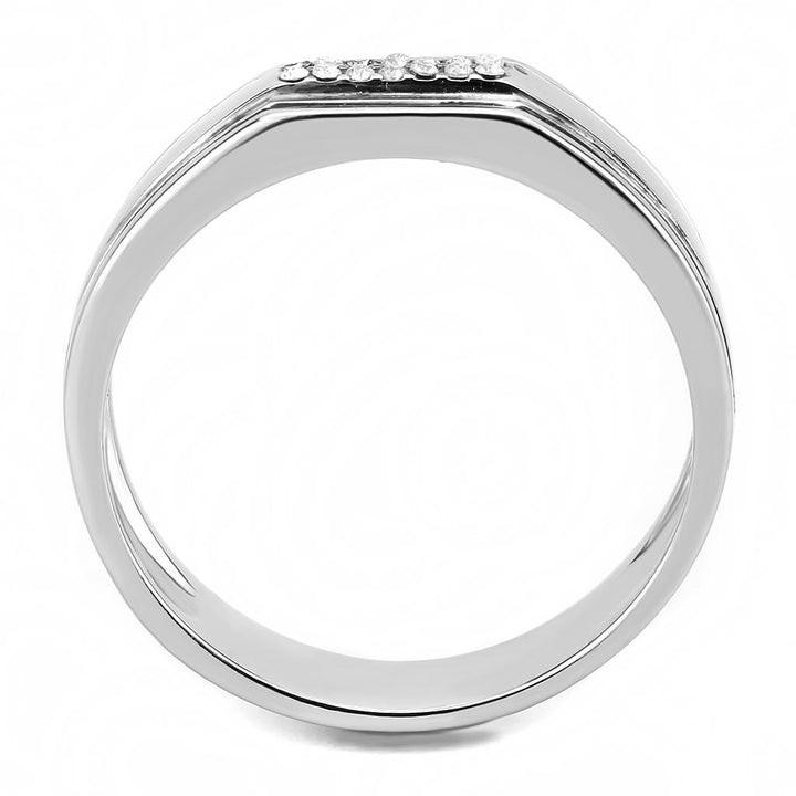 LOVCIA High Shine Stainless Steel Ring with Clear AAA Grade Cubic Zirconia - Buy stylish Rings for women - Shop latest Ring design - Trendy Rings - Unique fashion Rings - Find the perfect Ring