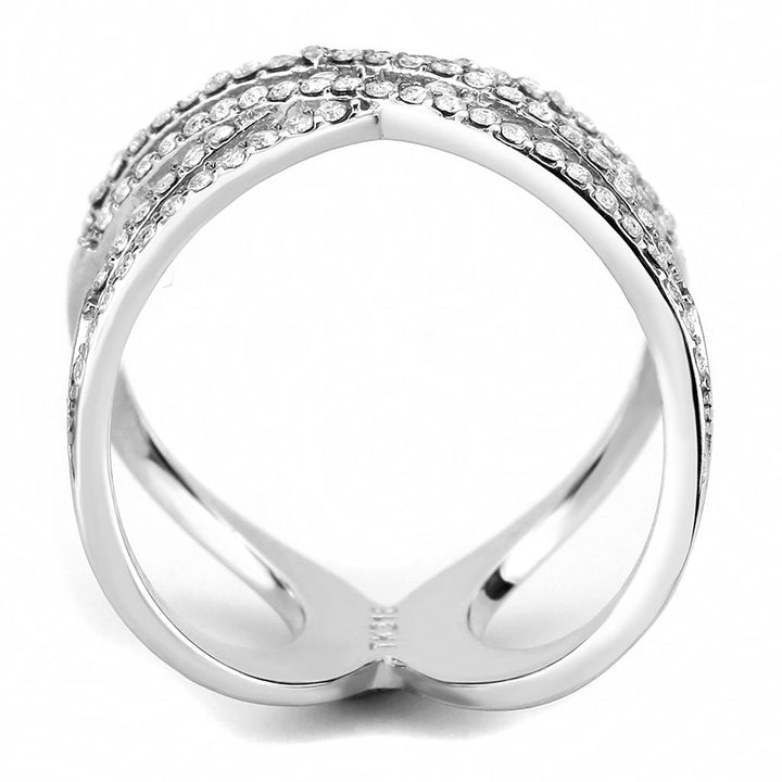 LOVCIA AAA Grade Clear CZ Stainless Steel Ring, High Polished Finish - Buy stylish Rings for women - Shop latest Ring design - Trendy Rings - Unique fashion Rings - Find the perfect Ring