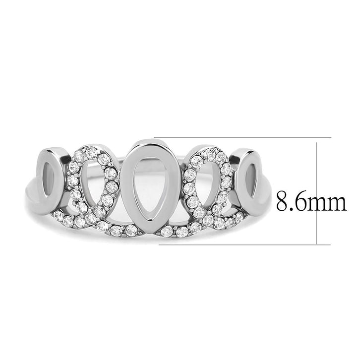 LOVCIA Premium Stainless Steel Ring with Clear AAA Grade CZ Stone - Buy stylish Rings for women - Shop latest Ring design - Trendy Rings - Unique fashion Rings - Find the perfect Ring