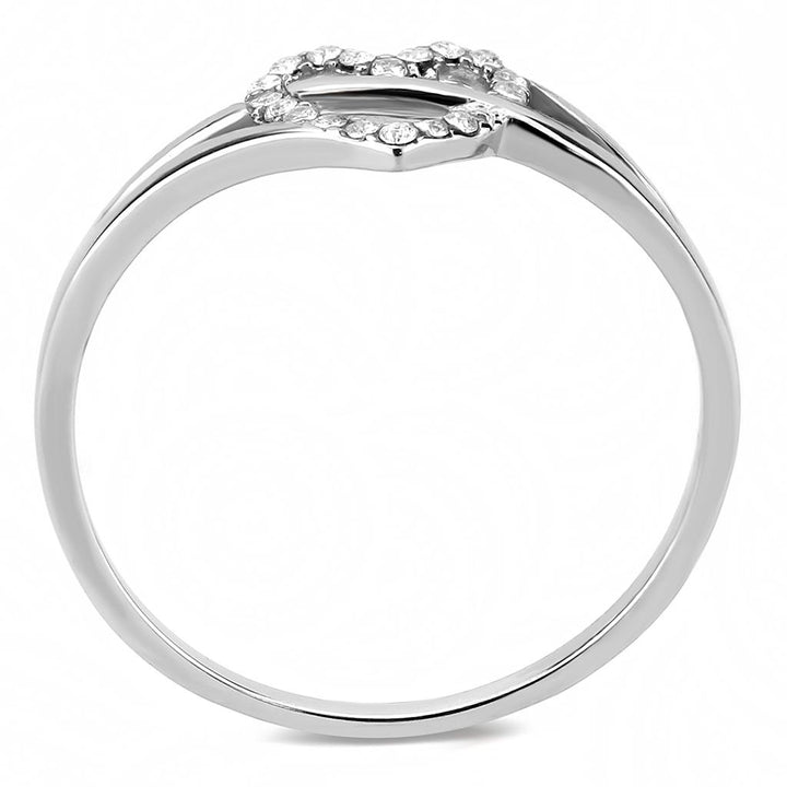 LOVCIA Stainless Steel Ring with Clear AAA CZ Stone, High Polished Finish - Buy stylish Rings for women - Shop latest Ring design - Trendy Rings - Unique fashion Rings - Find the perfect Ring