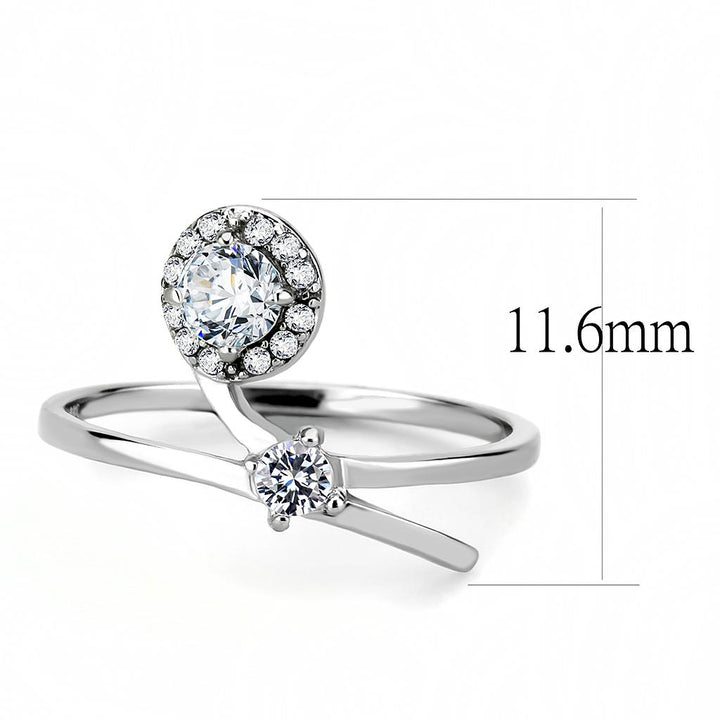 LOVCIA Sleek Stainless Steel Ring with Clear AAA CZ Stone - Buy stylish Rings for women - Shop latest Ring design - Trendy Rings - Unique fashion Rings - Find the perfect Ring