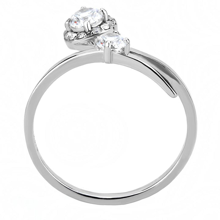 LOVCIA Sleek Stainless Steel Ring with Clear AAA CZ Stone - Buy stylish Rings for women - Shop latest Ring design - Trendy Rings - Unique fashion Rings - Find the perfect Ring