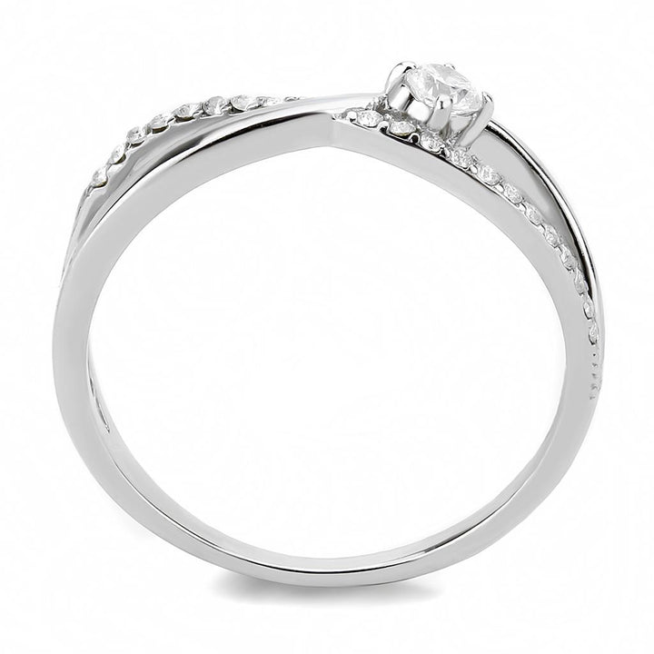 LOVCIA Stainless Steel Ring with Clear AAA Grade CZ, High Polish Finish - Buy stylish Rings for women - Shop latest Ring design - Trendy Rings - Unique fashion Rings - Find the perfect Ring