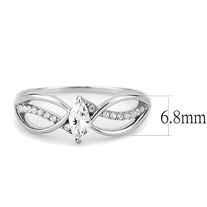 LOVCIA Sleek Stainless Steel Ring with Clear AAA Grade CZ Stone - Buy stylish Rings for women - Shop latest Ring design - Trendy Rings - Unique fashion Rings - Find the perfect Ring