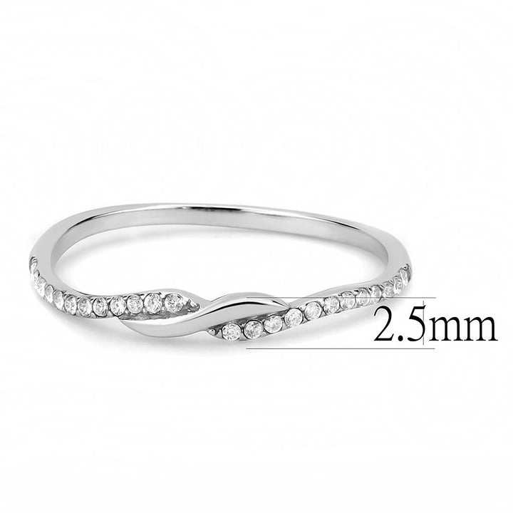 LOVCIA High Polish Stainless Steel Ring with Clear AAA CZ Stone - Buy stylish Rings for women - Shop latest Ring design - Trendy Rings - Unique fashion Rings - Find the perfect Ring