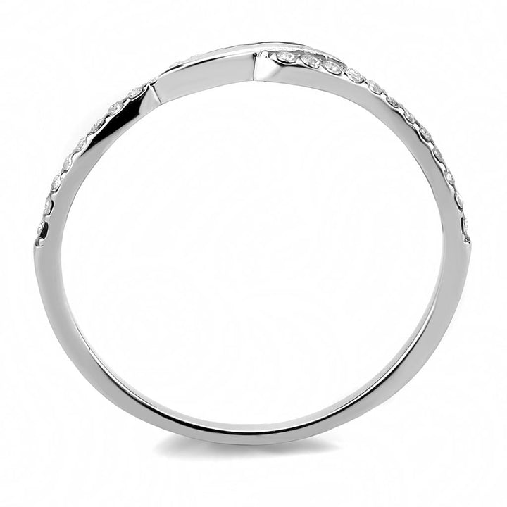 LOVCIA High Polish Stainless Steel Ring with Clear AAA CZ Stone - Buy stylish Rings for women - Shop latest Ring design - Trendy Rings - Unique fashion Rings - Find the perfect Ring