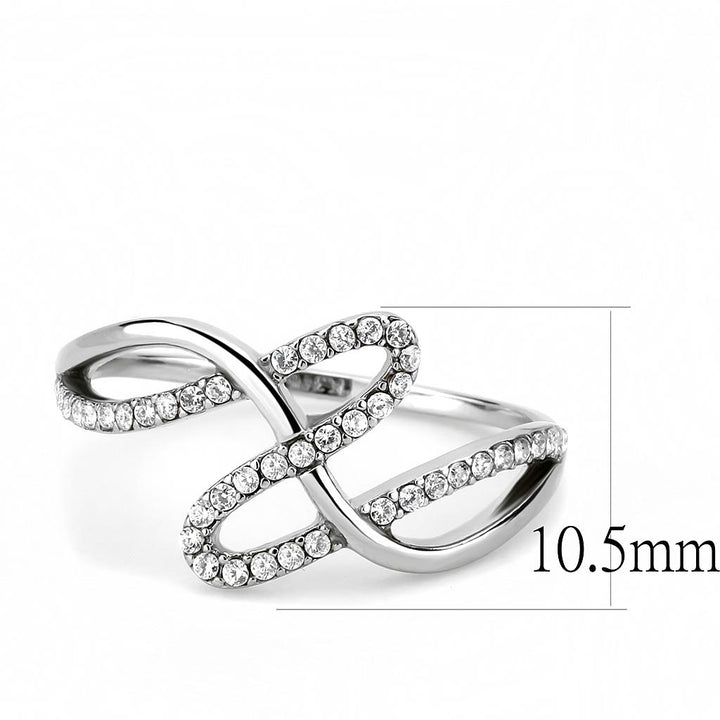 LOVCIA Sleek Stainless Steel Ring with Clear AAA Grade CZ Stone - Buy stylish Rings for women - Shop latest Ring design - Trendy Rings - Unique fashion Rings - Find the perfect Ring