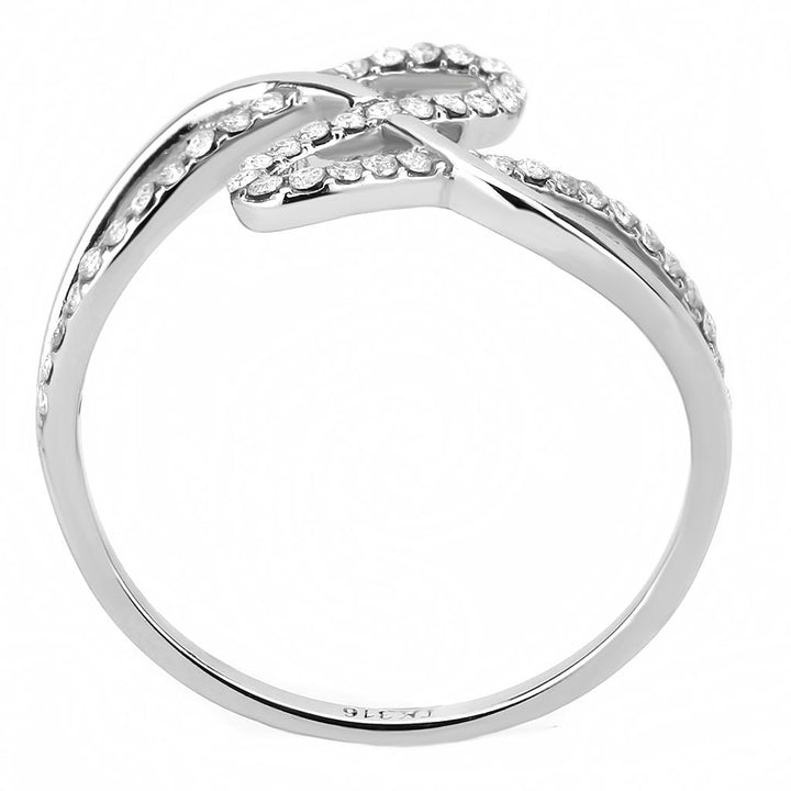 LOVCIA Sleek Stainless Steel Ring with Clear AAA Grade CZ Stone - Buy stylish Rings for women - Shop latest Ring design - Trendy Rings - Unique fashion Rings - Find the perfect Ring