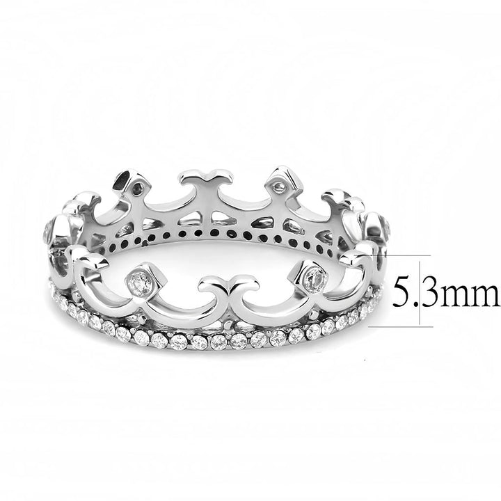 LOVCIA Stainless Steel Ring with Clear AAA Grade CZ, High Polished Finish - Buy stylish Rings for women - Shop latest Ring design - Trendy Rings - Unique fashion Rings - Find the perfect Ring