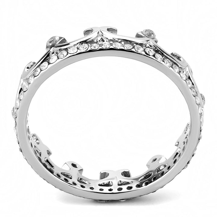 LOVCIA Stainless Steel Ring with Clear AAA Grade CZ, High Polished Finish - Buy stylish Rings for women - Shop latest Ring design - Trendy Rings - Unique fashion Rings - Find the perfect Ring