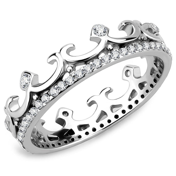 LOVCIA Stainless Steel Ring with Clear AAA Grade CZ, High Polished Finish - Buy stylish Rings for women - Shop latest Ring design - Trendy Rings - Unique fashion Rings - Find the perfect Ring