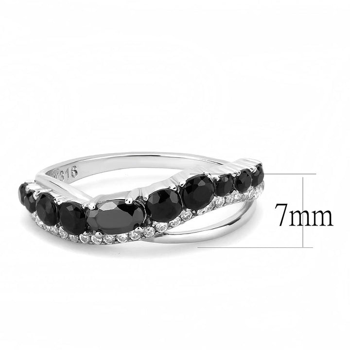 LOVCIA Sleek Stainless Steel Ring with AAA Black Diamond CZ Stone - Buy stylish Rings for women - Shop latest Ring design - Trendy Rings - Unique fashion Rings - Find the perfect Ring