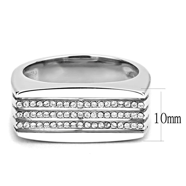 LOVCIA High Polish Stainless Steel Ring with Clear AAA Grade Cubic Zirconia - Buy stylish Rings for women - Shop latest Ring design - Trendy Rings - Unique fashion Rings - Find the perfect Ring