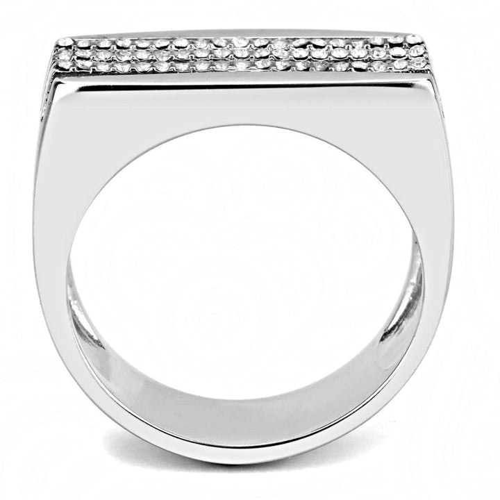 LOVCIA High Polish Stainless Steel Ring with Clear AAA Grade Cubic Zirconia - Buy stylish Rings for women - Shop latest Ring design - Trendy Rings - Unique fashion Rings - Find the perfect Ring