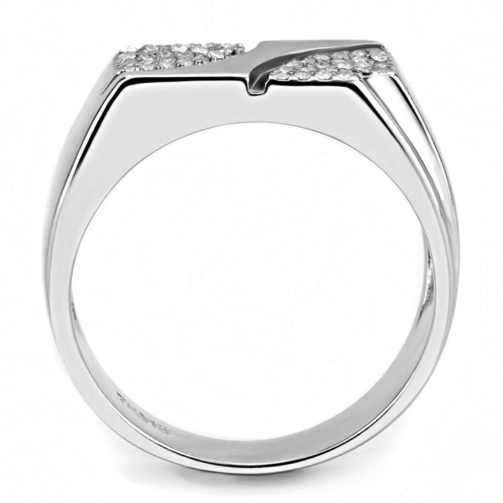 LOVCIA High Shine Stainless Steel Ring with Clear AAA Grade Cubic Zirconia - Buy stylish Rings for women - Shop latest Ring design - Trendy Rings - Unique fashion Rings - Find the perfect Ring