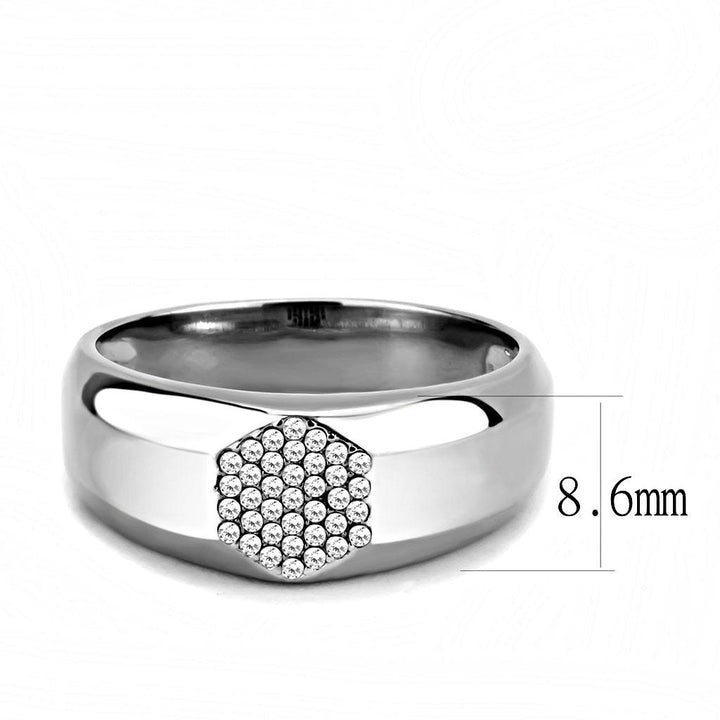 LOVCIA Stainless Steel Ring with High Polish Finish and Clear AAA Grade CZ Stone - Buy stylish Rings for women - Shop latest Ring design - Trendy Rings - Unique fashion Rings - Find the perfect Ring