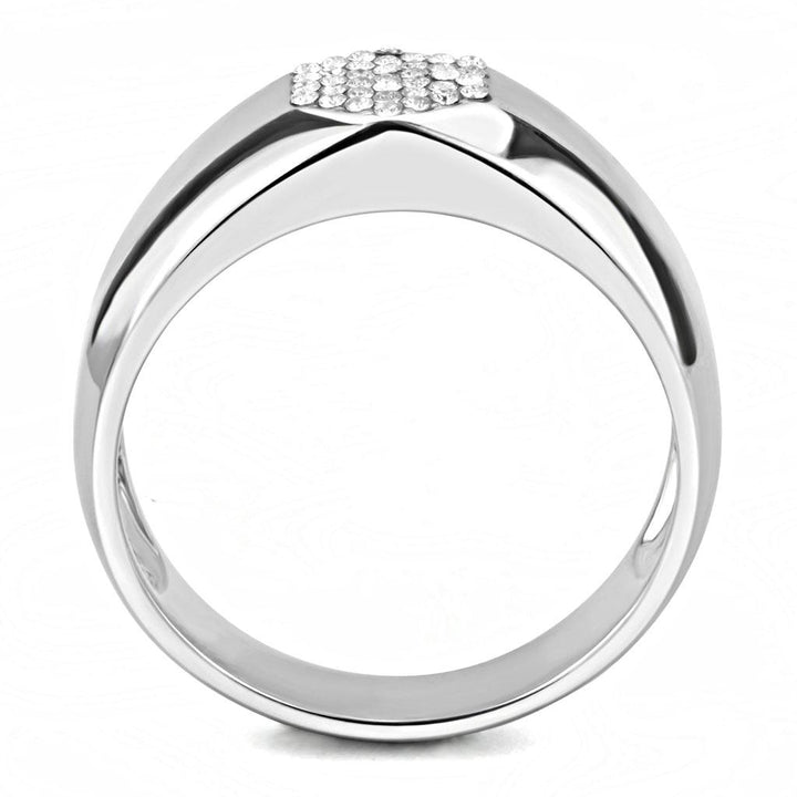 LOVCIA Stainless Steel Ring with High Polish Finish and Clear AAA Grade CZ Stone - Buy stylish Rings for women - Shop latest Ring design - Trendy Rings - Unique fashion Rings - Find the perfect Ring