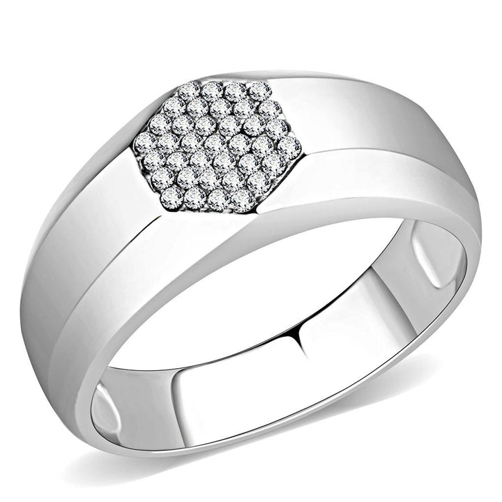 LOVCIA Stainless Steel Ring with High Polish Finish and Clear AAA Grade CZ Stone - Buy stylish Rings for women - Shop latest Ring design - Trendy Rings - Unique fashion Rings - Find the perfect Ring