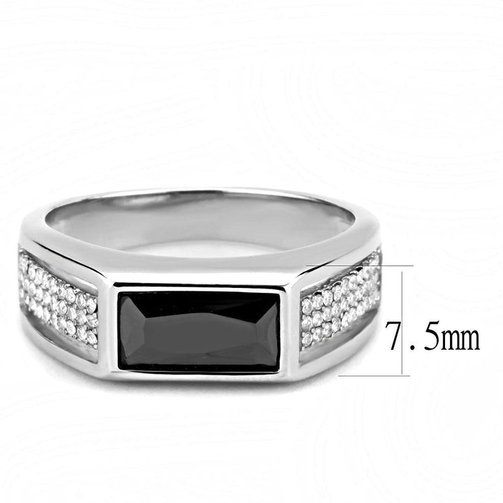 LOVCIA Sleek Stainless Steel Ring with Black Diamond AAA CZ Stone - Buy stylish Rings for women - Shop latest Ring design - Trendy Rings - Unique fashion Rings - Find the perfect Ring