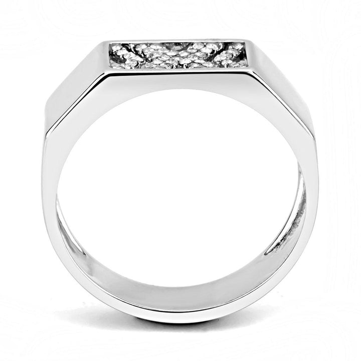 LOVCIA Stainless Steel Ring with Clear AAA Grade CZ and High Polish Finish - Buy stylish Rings for women - Shop latest Ring design - Trendy Rings - Unique fashion Rings - Find the perfect Ring