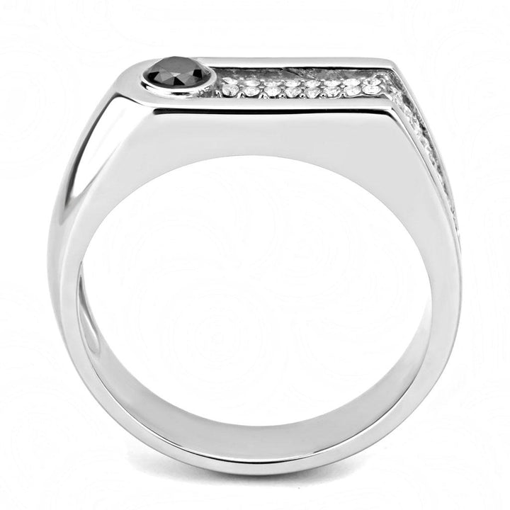 LOVCIA Sleek Stainless Steel Ring Featuring AAA Grade Black Diamond CZ - Buy stylish Rings for women - Shop latest Ring design - Trendy Rings - Unique fashion Rings - Find the perfect Ring