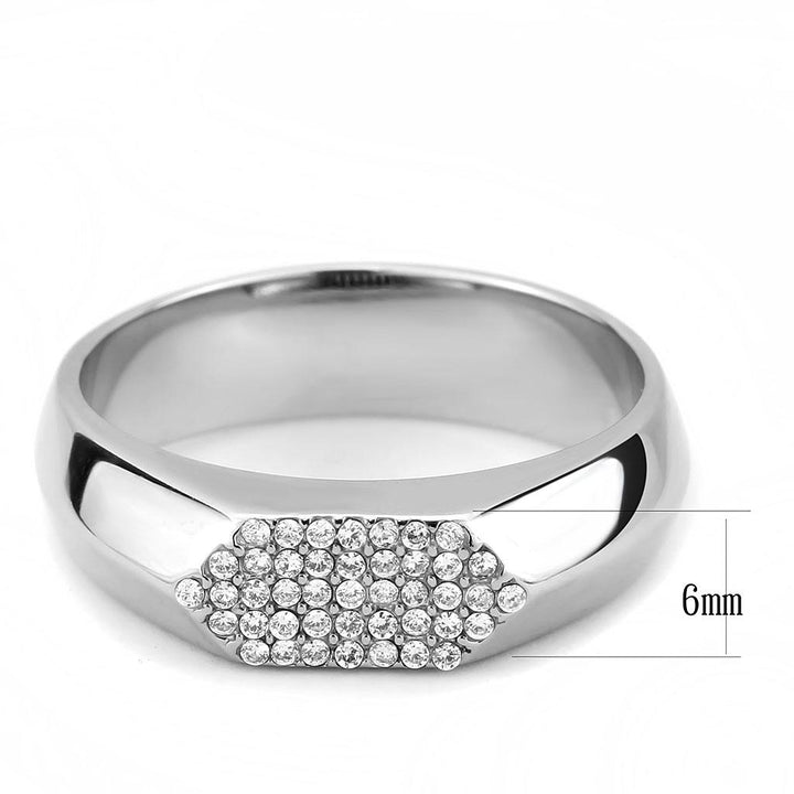 LOVCIA Stainless Steel Ring with Clear AAA Grade CZ Stone - Buy stylish Rings for women - Shop latest Ring design - Trendy Rings - Unique fashion Rings - Find the perfect Ring