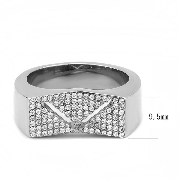 LOVCIA Stainless Steel Ring with Clear AAA Grade CZ Stone, No Plating - Buy stylish Rings for women - Shop latest Ring design - Trendy Rings - Unique fashion Rings - Find the perfect Ring