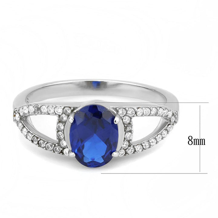 LOVCIA London Blue Synthetic Spinel Stainless Steel Ring, No Plating - Buy stylish Rings for women - Shop latest Ring design - Trendy Rings - Unique fashion Rings - Find the perfect Ring