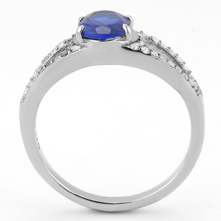 LOVCIA London Blue Synthetic Spinel Stainless Steel Ring, No Plating - Buy stylish Rings for women - Shop latest Ring design - Trendy Rings - Unique fashion Rings - Find the perfect Ring