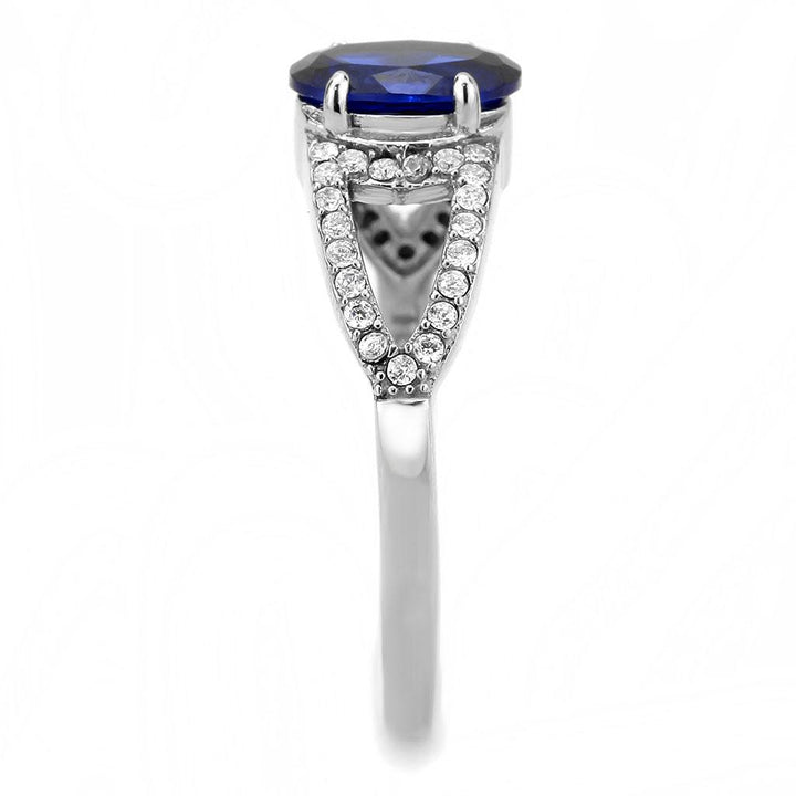 LOVCIA London Blue Synthetic Spinel Stainless Steel Ring, No Plating - Buy stylish Rings for women - Shop latest Ring design - Trendy Rings - Unique fashion Rings - Find the perfect Ring