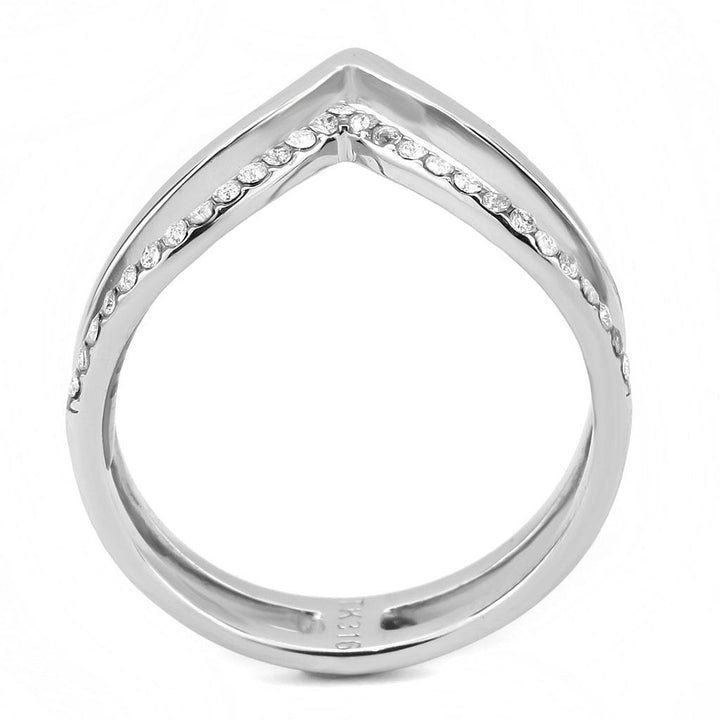 LOVCIA Clear AAA Grade CZ Stainless Steel Ring Without Plating - Buy stylish Rings for women - Shop latest Ring design - Trendy Rings - Unique fashion Rings - Find the perfect Ring