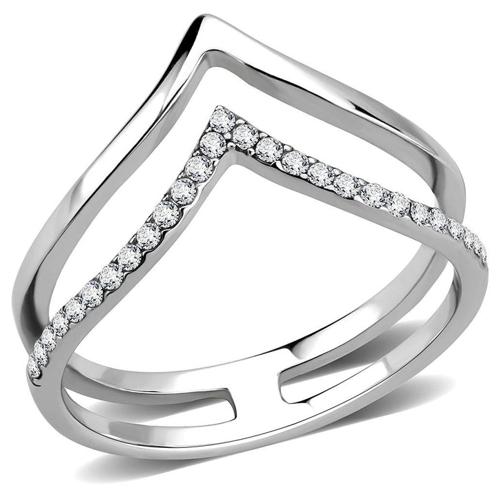 LOVCIA Clear AAA Grade CZ Stainless Steel Ring Without Plating - Buy stylish Rings for women - Shop latest Ring design - Trendy Rings - Unique fashion Rings - Find the perfect Ring