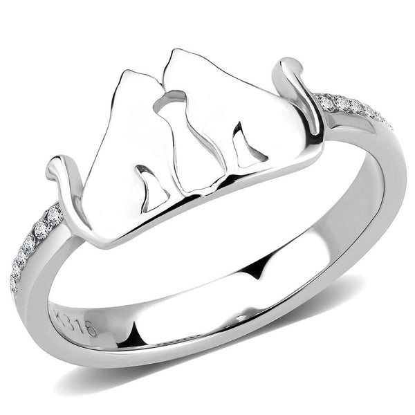 LOVCIA Stainless Steel Ring with Clear AAA Grade CZ Stone - Buy stylish Rings for women - Shop latest Ring design - Trendy Rings - Unique fashion Rings - Find the perfect Ring