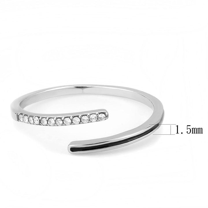 LOVCIA Stainless Steel Ring with Jet Epoxy Center Stone - Buy stylish Rings for women - Shop latest Ring design - Trendy Rings - Unique fashion Rings - Find the perfect Ring