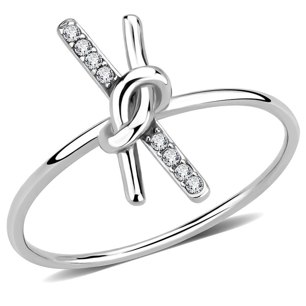 LOVCIA Stainless Steel Ring with Clear AAA CZ Stone, Unplated Finish - Buy stylish Rings for women - Shop latest Ring design - Trendy Rings - Unique fashion Rings - Find the perfect Ring