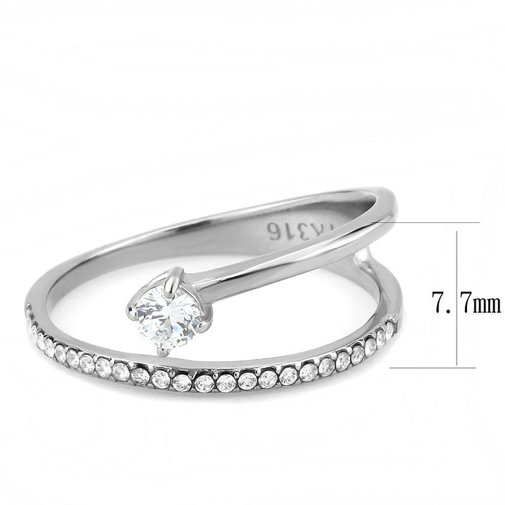 LOVCIA Stainless Steel Ring with Clear AAA CZ Stone, No Plating - Buy stylish Rings for women - Shop latest Ring design - Trendy Rings - Unique fashion Rings - Find the perfect Ring